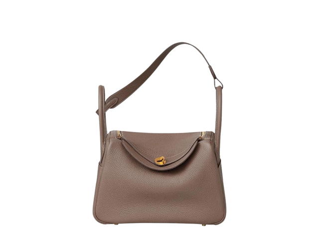 Hermes Hermes Lindy 30 Bag In Clemence Calfskin With Gold Hardware Etoupe - view 3
