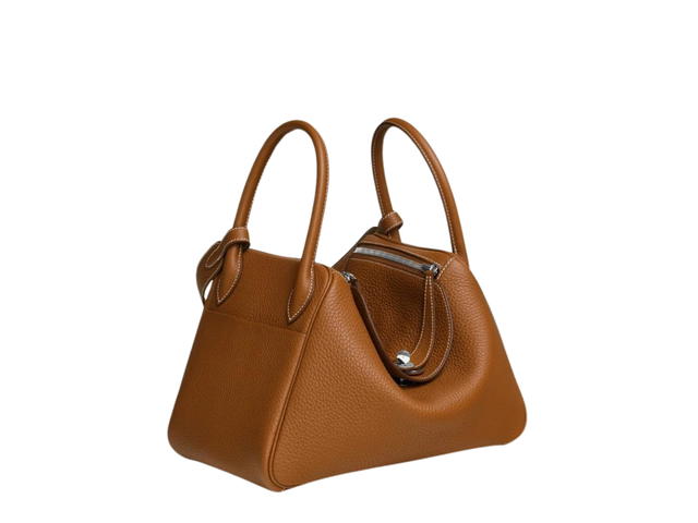 Hermes Hermes Lindy 30 Bag In Clemence Calfskin With Palldaium Hardware Gold - view 3