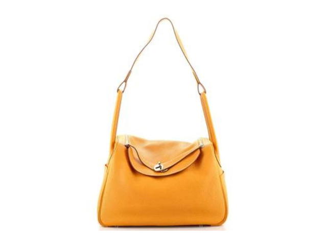 Hermes Hermes Lindy 34 Bag In Clemence Calfskin With Palladium Hardware Yellow - view 1
