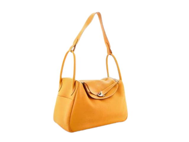 Hermes Hermes Lindy 34 Bag In Clemence Calfskin With Palladium Hardware Yellow - view 2