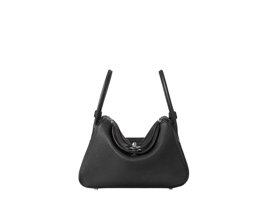 Hermes Hermes Lindy 26 In Clemence Calfskin Leather WIth Palladium Plated Hardware Noir