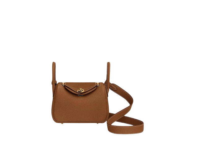 Hermes Hermes Lindy Mini Bag In Clemence Calfskin With Gold Hardware Gold - view 1