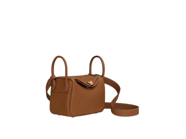 Hermes Hermes Lindy Mini Bag In Clemence Calfskin With Gold Hardware Gold - view 2