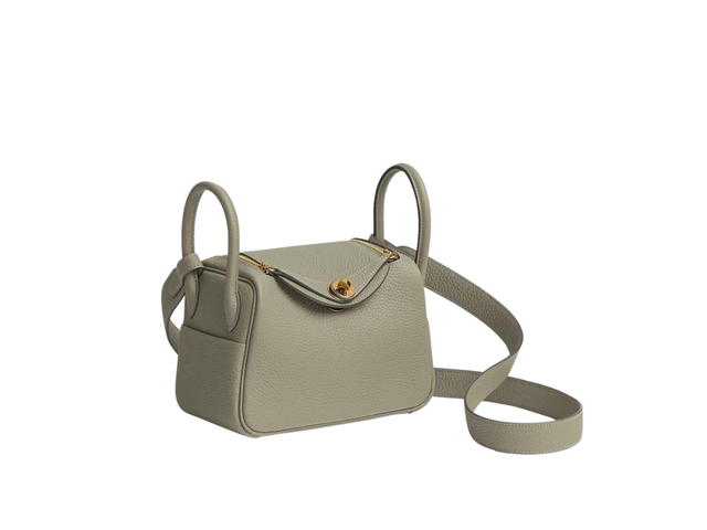 Hermes Hermes Lindy Mini Bag In Clemence Calfskin With Gold Hardware Sauge - view 2