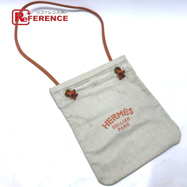 Hermes HERMES logo bag Aline PM Shoulder Shoulder Bag Canvas / Leather Orange/Beige - view 1