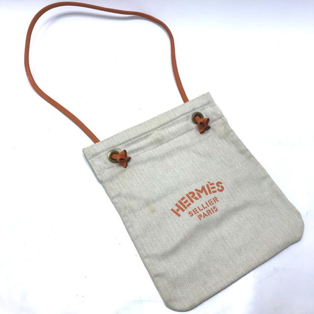 Hermes HERMES logo bag Aline PM Shoulder Shoulder Bag Canvas / Leather Orange/Beige - view 2