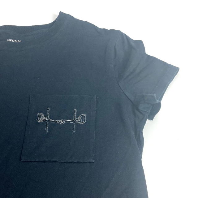Hermes HERMES Long T-shirt Dress Apparel Shirt Dress Apparel Dress cotton Black - view 5