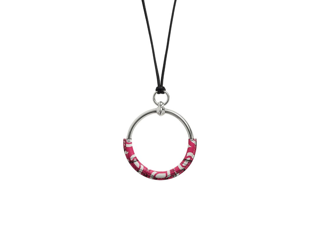 Hermes Hermes Loop Pendant In Metal And Manufacture de Boucleries Printed Swift Calfskin With Gold-Plated Hardware Noir