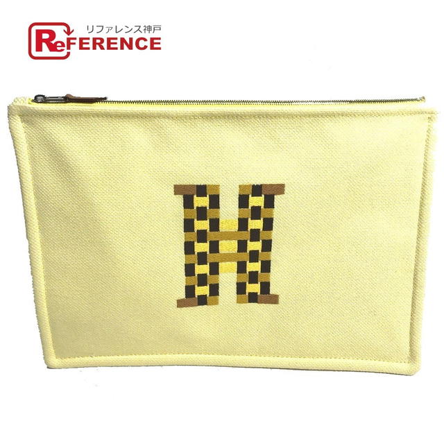 Hermes HERMES Makeup pouch Cosmetics Pouch H tissage Clutch bag Pouch Toile H yellow - view 1