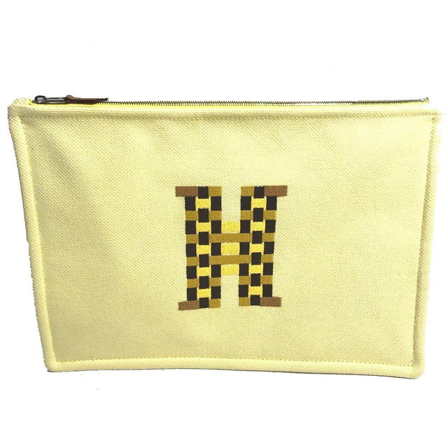 Hermes HERMES Makeup pouch Cosmetics Pouch H tissage Clutch bag Pouch Toile H yellow - view 2