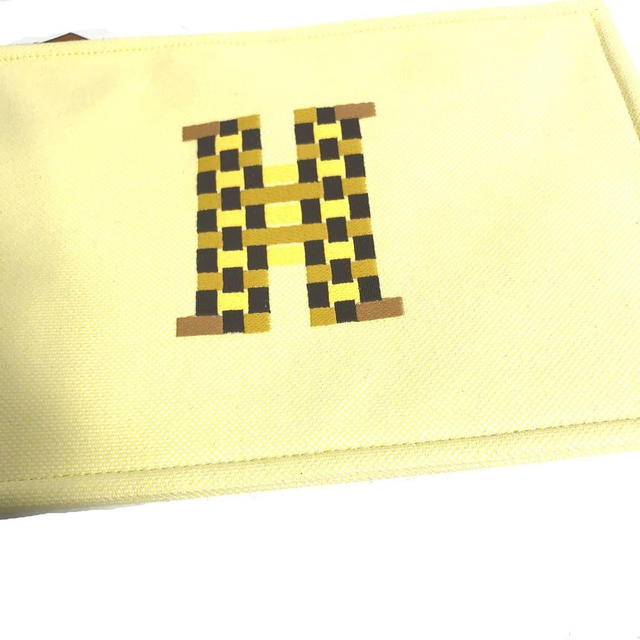 Hermes HERMES Makeup pouch Cosmetics Pouch H tissage Clutch bag Pouch Toile H yellow - view 4