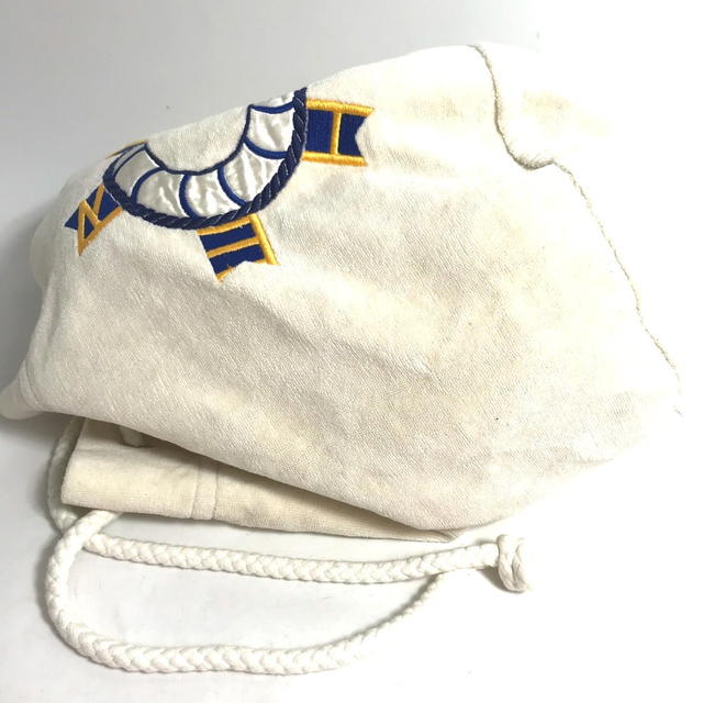 Hermes HERMES Marine pattern purse pile bag Shoulder Bag cotton White/blue - view 5