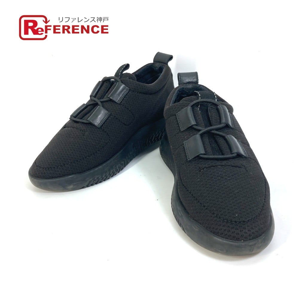 Hermes HERMES mesh Shoelace sneakers Mesh / Leather Black
