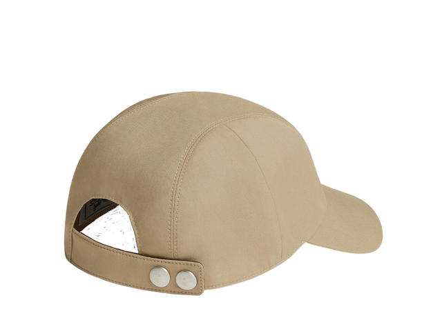 Hermes Hermes Miles Zip Cap In Water-Repellent Cotton Gabardine H Droit Embroidery With brushed palladium-plated Clou de Selle details Creme - view 2