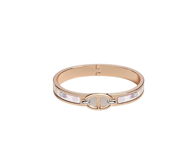 Hermes Hermes Mini Clic Chaine d'Ancre Bracelet In Funny Ice Cream Printed Enamel With Rose Gold-Plated Hardware Jasmin - view 1