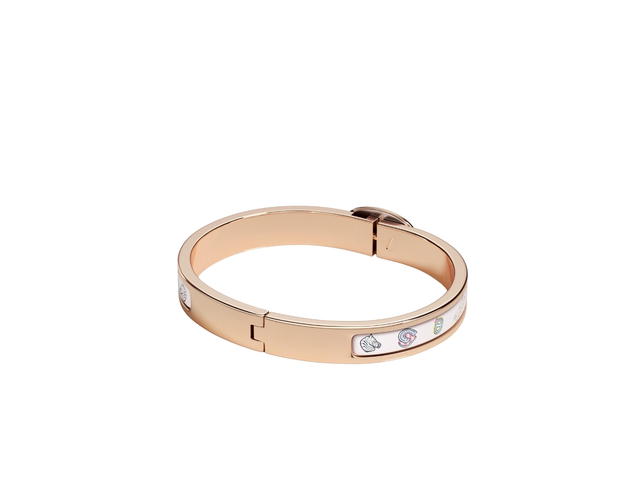 Hermes Hermes Mini Clic Chaine d'Ancre Bracelet In Funny Ice Cream Printed Enamel With Rose Gold-Plated Hardware Jasmin - view 2