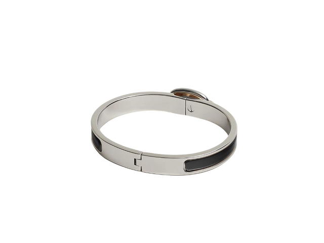 Hermes Hermes Mini Clic Chaine D'Ancre Bracelet In Plain Enamel With Palladium-Plated Hardware Noir - view 2