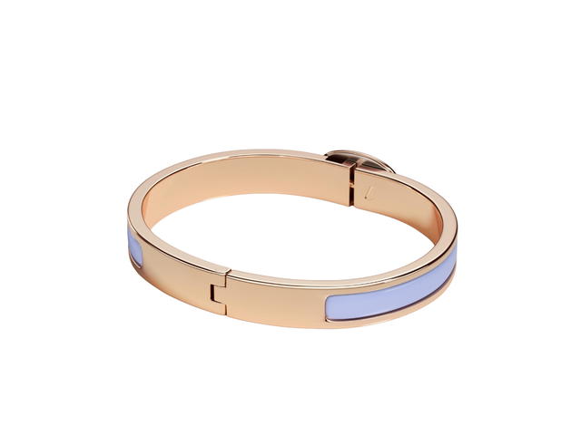 Hermes Hermes Mini Clic Chaine d'Ancre Bracelet In Plain Enamel With Rose Gold-Plated Hardware Parme - view 2