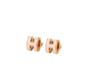 Buy Hermes Mini Pop H Earrings In Lacquered Metal With Gold-Plated Hardware Rose Dragée at Sasom – Authentic and Ready to Ship