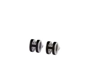 Buy Hermes Mini Pop H Earrings In Lacquered Metal With Palladium-Plated Hardware Noir at Sasom – Authentic and Ready to Ship