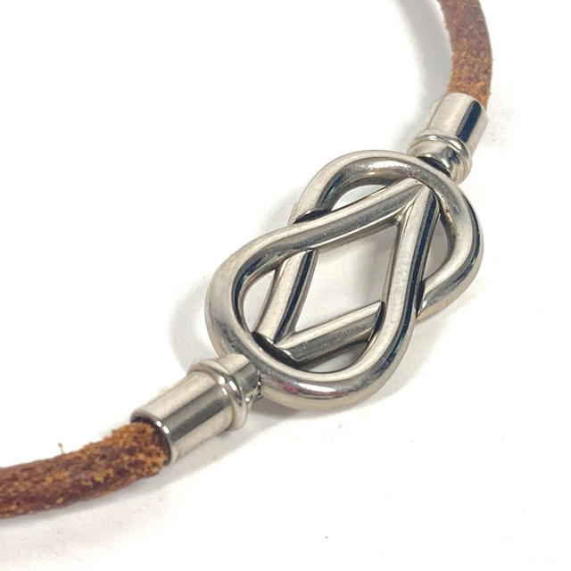 Hermes HERMES Necklace Head Double Bracelet Accessories Choker Leather Brown - view 3