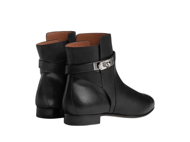 Hermes Hermes Neo Ankle Boot In Calfskin With Iconic Buckle And Wrap-Around Ankle Strap Noir (W) - view 3