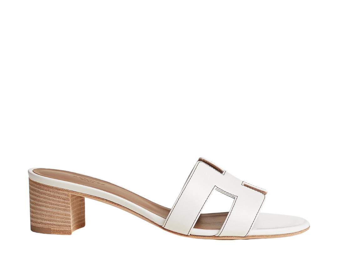 Hermes Hermes Oasis Sandal In Calfskin With Iconic H Cut-Out Blanc