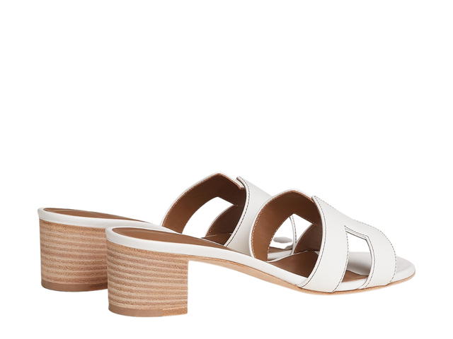 Hermes Hermes Oasis Sandal In Calfskin With Iconic H Cut-Out Blanc - view 3