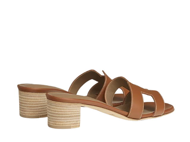 Hermes Hermes Oasis Sandal In Calfskin With Iconic H Cut-Out Gold - view 3