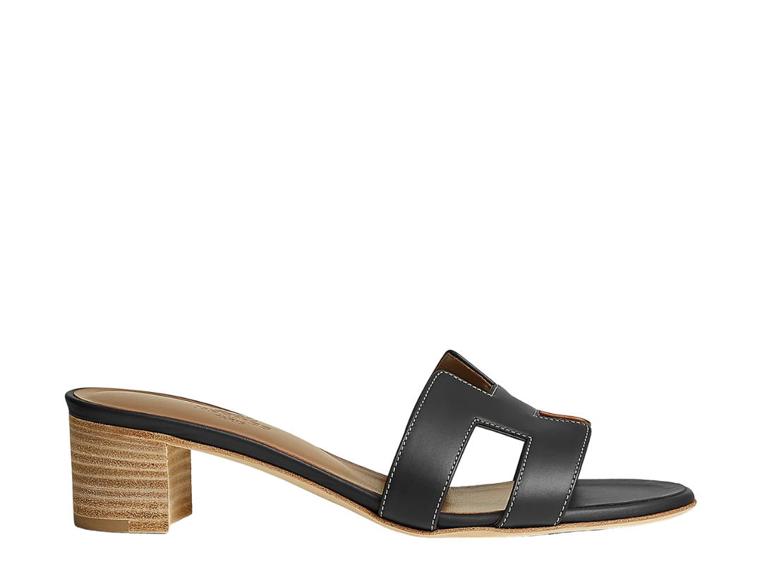 Hermes Hermes Oasis Sandal In Calfskin With Iconic H Cut-Out Noir