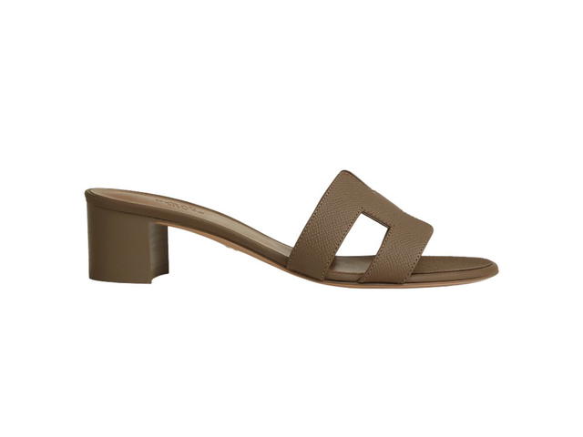 Hermes Hermes Oasis Sandal In Epsom Calfskin With Iconic H Cut-Out Etoupe - view 1