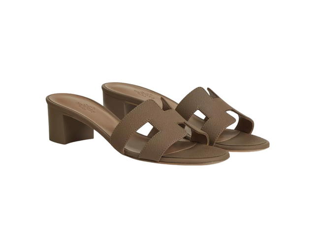 Hermes Hermes Oasis Sandal In Epsom Calfskin With Iconic H Cut-Out Etoupe - view 2