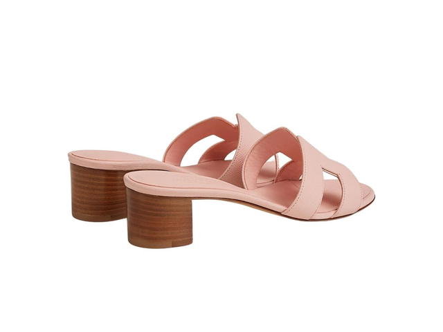 Hermes Hermes Oasis Sandal In Epsom Calfskin With Iconic H Cut-Out Rose Pâle - view 3