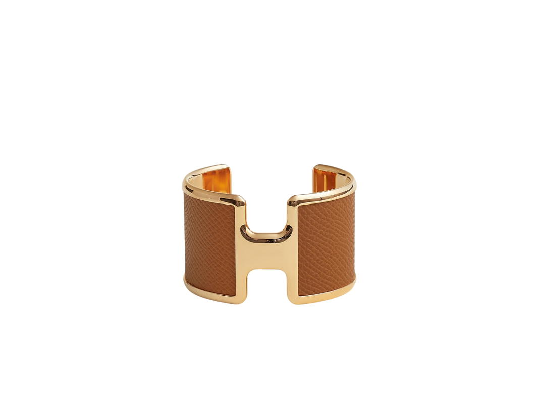 Hermes Hermes Olympe Cuff Bracelet In Madame Calfskin With Gold-Plated Hardware Gold