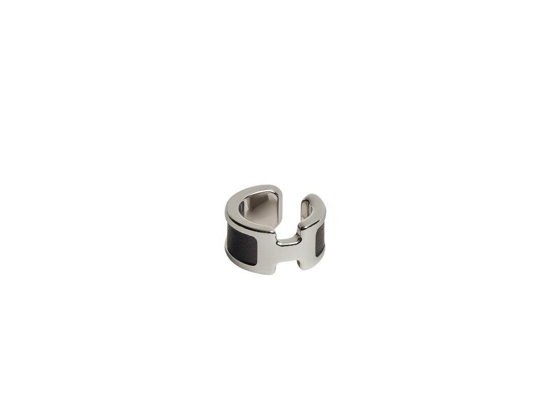 Hermes Hermes Olympe Ear Cuff Small Model In Box Calfskin With Palladium-Plated Hardware Noir