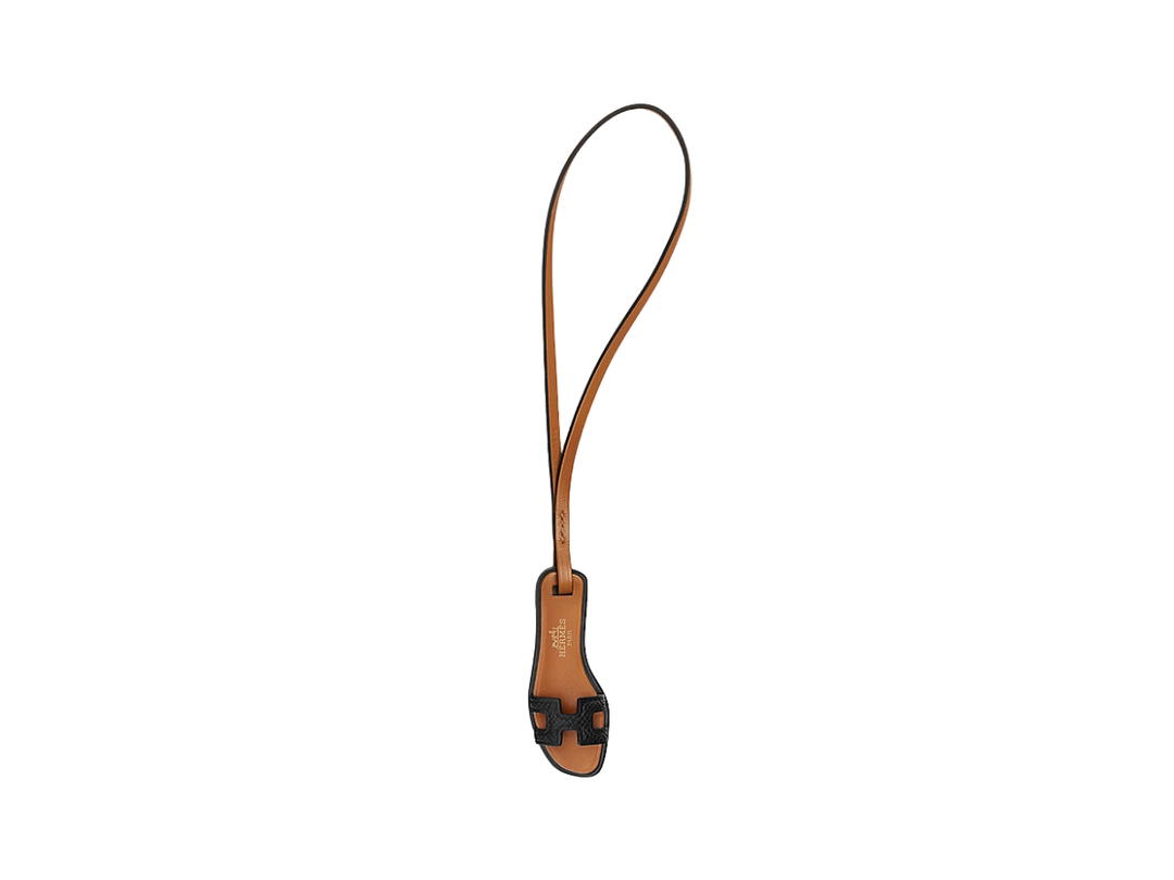 Hermes Hermes Oran Nano Charm In Epsom-Butler Calfskin With Hermes Paris Hot Stamp Noir-Naturel-Sable-Noir