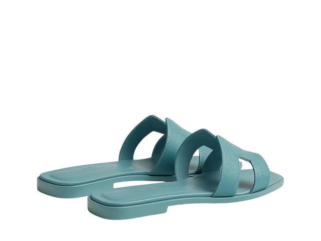 Hermes Hermes Oran Sandal In Box Calfskin With Iconic H Cut-Out Bleu Minéral - view 3