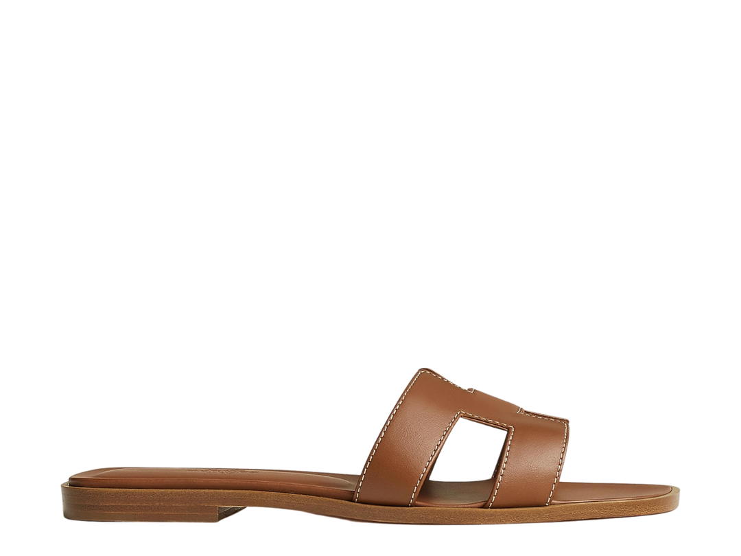 Hermes Hermes Oran Sandal In Box Calfskin With Iconic H Cut-Out Gold