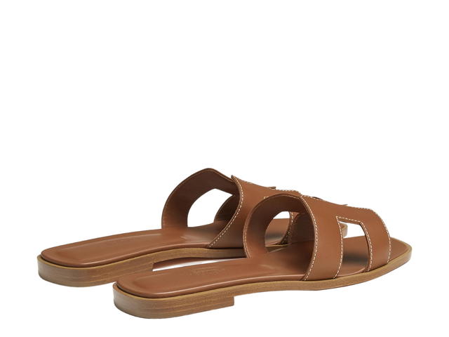Hermes Hermes Oran Sandal In Box Calfskin With Iconic H Cut-Out Gold - view 3