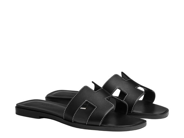 Hermes Hermes Oran Sandal In Box Calfskin With Iconic H Cut-Out Noir - view 2