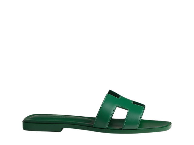 Hermes Hermes Oran Sandal In Box Calfskin With Iconic H Cut-Out Vert électrique - view 1