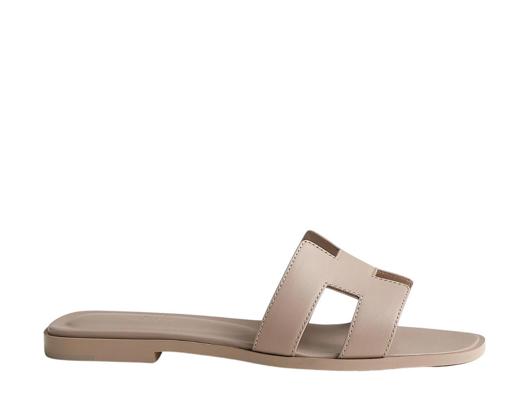 Hermes Hermes Oran Sandal In Calfskin With Iconic H Cut-Out Beige Mastic