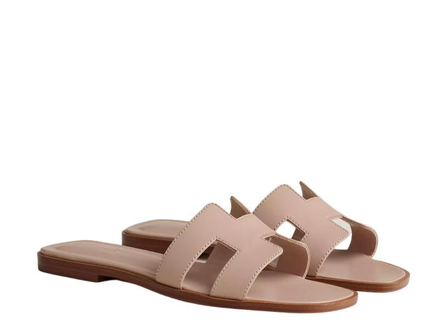 Hermes Hermes Oran Sandal In Calfskin With Iconic H Cut-Out Beige Nude - view 2