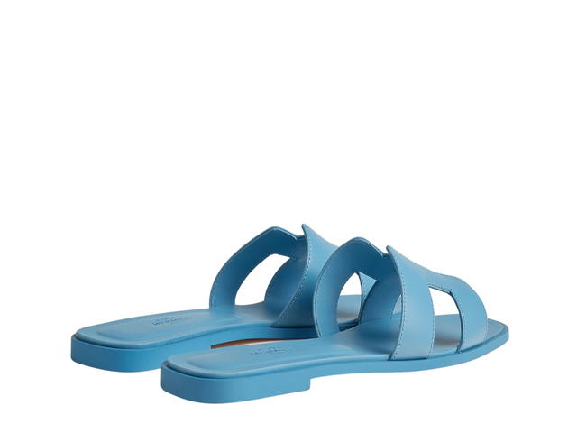 Hermes Hermes Oran Sandal In Calfskin With Iconic H Cut-Out Bleu Cameo - view 3