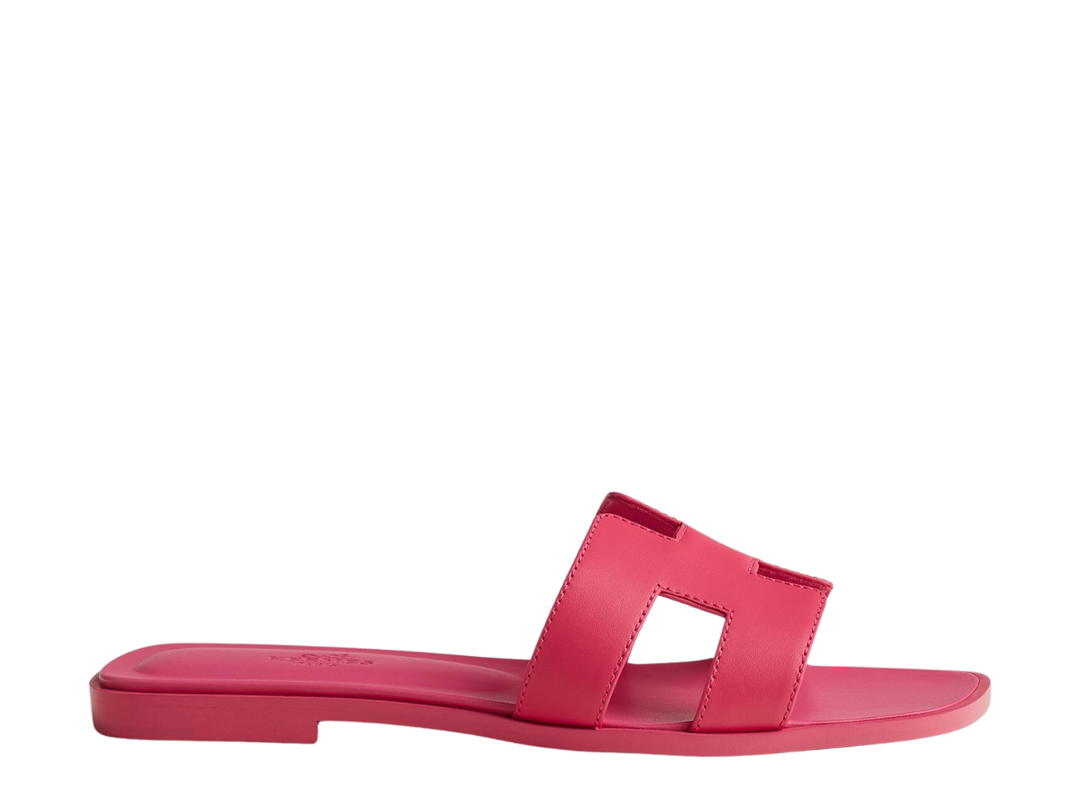 Hermes Hermes Oran Sandal In Calfskin With Iconic H Cut-Out Rose Vinicunca