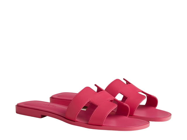 Hermes Hermes Oran Sandal In Calfskin With Iconic H Cut-Out Rose Vinicunca - view 2