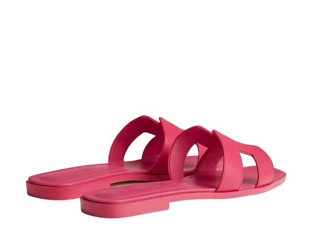 Hermes Hermes Oran Sandal In Calfskin With Iconic H Cut-Out Rose Vinicunca - view 3