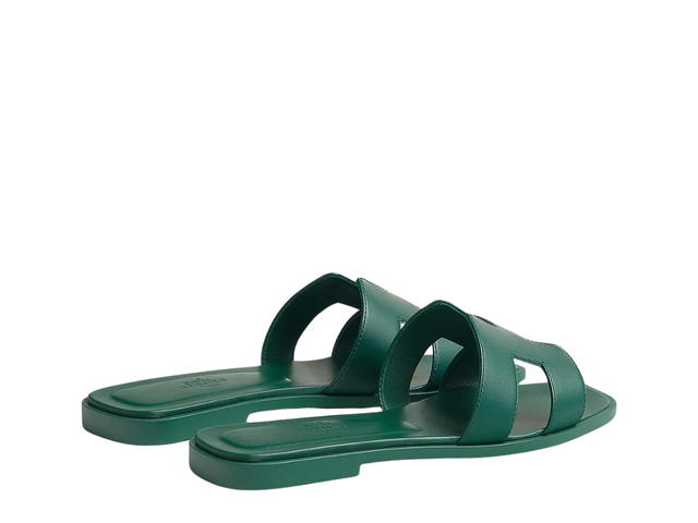 Hermes Hermes Oran Sandal In Calfskin With Iconic H Cut-Out Vert Viride - view 3