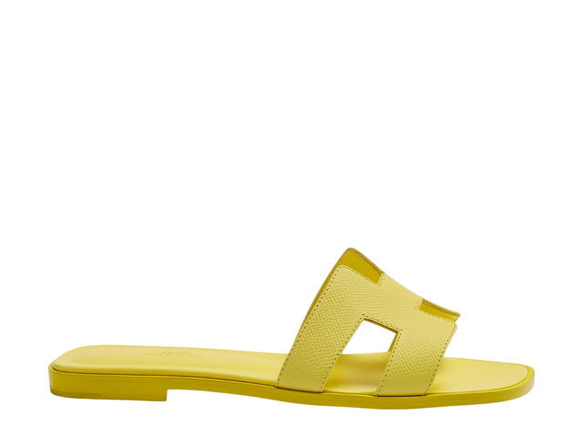 Hermes Hermes Oran Sandal In Epsom Calfskin With Iconic H Cut-Out Jaune Curcuma - view 1