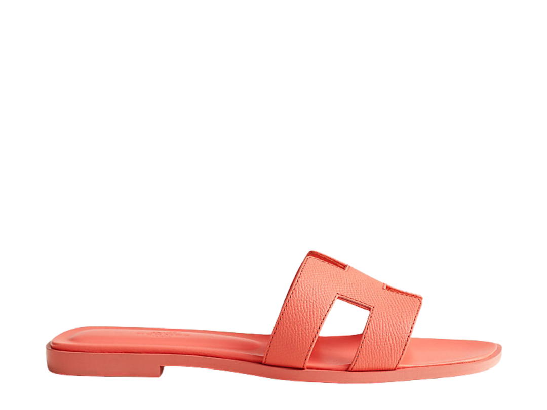 Hermes Hermes Oran Sandal In Epsom Calfskin With Iconic H Cut-Out Orange Joey